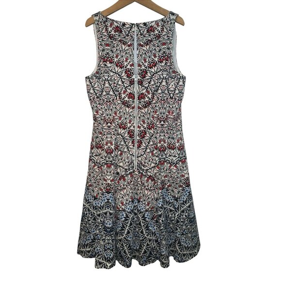Maggy London Women’s Size 4 Sleeveless Multicolor Flare Dress Keyhole Closure - Picture 3 of 9